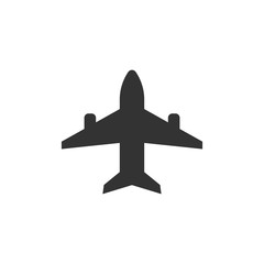 Plane icon in flat style. Airplane vector illustration on white isolated background. Flight airliner business concept.