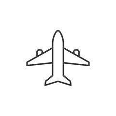 Plane icon in flat style. Airplane vector illustration on white isolated background. Flight airliner business concept.