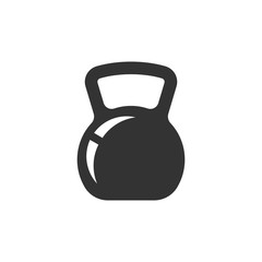 Kettlebell icon in flat style. Barbell sport equipment vector illustration on white isolated background. Dumbbell business concept.