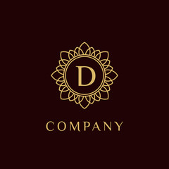 luxury monogram letter D logotype. premium brand icon. elegant alphabet/initial frame design vector. can be used for beauty industry, cosmetics, salon, boutique, spa, company, corporate, etc.