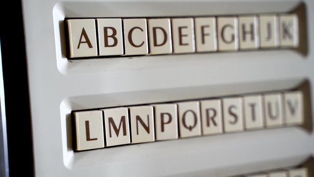 Numbers and letters of the alphabet of a Jukebox, old vintage music