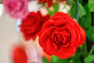 Rose artificial flowers is maked by hand. It's decoration