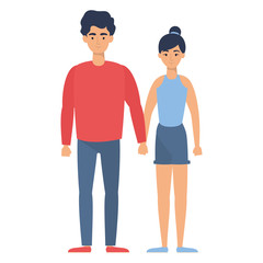 Fototapeta premium young lovers couple avatars characters