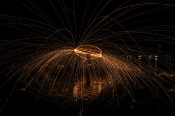 Obraz premium Wire Wool Spinning