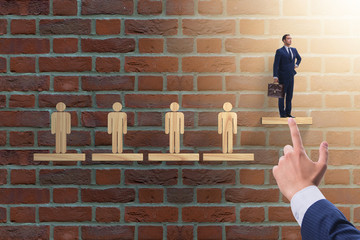 Career ladder concept with businessman