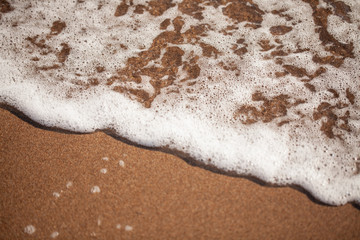 Sea waves hit the shore