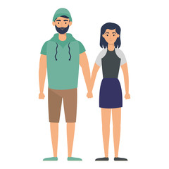 young lovers couple avatars characters