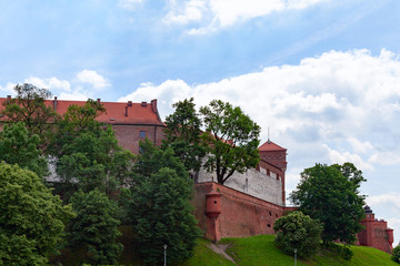 Fototapeta na wymiar View of the Wawel Castle in Krakow (Poland)