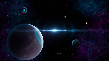 Obraz na płótnie Canvas planets in deep space