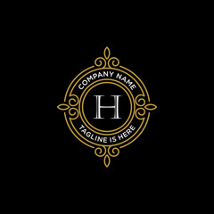 luxury monogram letter H logotype. premium brand icon. elegant alphabet/initial frame design vector. can be used for beauty industry, cosmetics, salon, boutique, spa, company, corporate, etc.