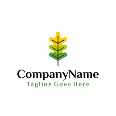 Oak leaf logo design vector illustration. can be used for eco company, garden park/farm, agriculture, real estate, environment conservation.