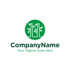simple tree logo design with circle and tree trunk concept design vector template. eco company, real estate, environment conservation, garden park symbol icon