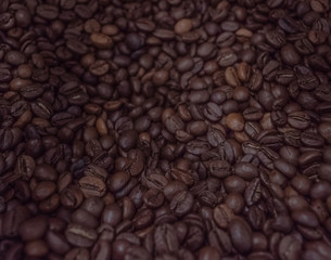 Brown Coffee Beans Background. 