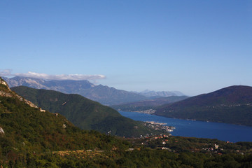 Fototapeta na wymiar A View of Sea and Mountains in Montenegro