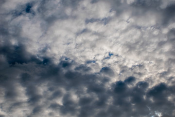 gray clouds of tangles in the blue sky, background