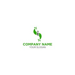 SI Leaf Logo Design Vector