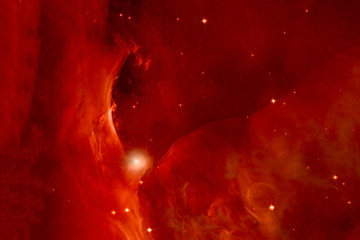 Red nebula in deep space. Elements of this image were furnished by NASA.