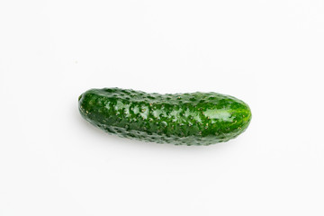 the green cucumber flat lay isolate on the flat surface, minimalist concept, pastel color