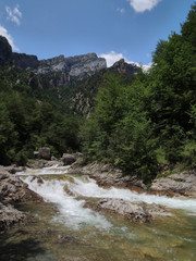 The Bellós river in the Añisclo Canyon. National Park of Ordesa and Monte Perdido in the Pyrenees of the province of Huesca. Aragon. Spain