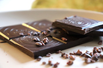 pieces of chocolate on a plate