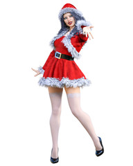 Young beautiful Santa girl.