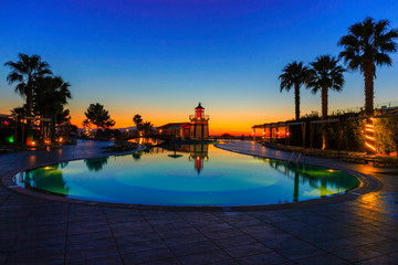 pool at night