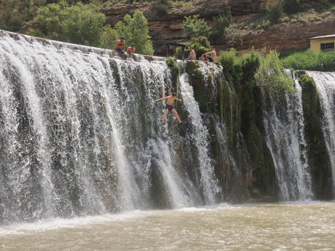 El Salto de Bierge in the Natural Park of the Sierra and the Canyons of Guara. Province of Huesca Aragon. Spain