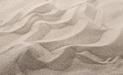 Fototapeta na wymiar Dry desert sand dune background and texture, side view