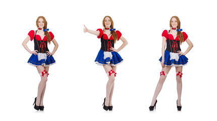 Obraz premium Woman waitress in octoberfest concept