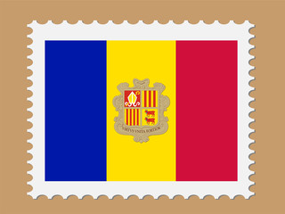 Obraz premium Andorra Flag Postage Stamp Vector illustration Eps 10