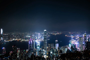 Obraz premium hong kong skyline at night