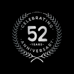 52 years design template. 52nd vector and illustration.