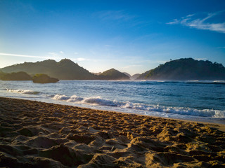 Gulf coast view, Beach view surround by hill and wonderful sky