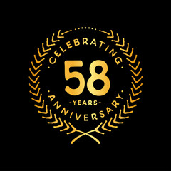 Fototapeta premium 58 years design template. 58th vector and illustration.