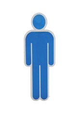 Men's bathroom symbol, white background 
