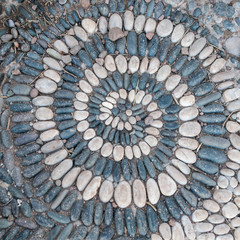 Pebbles formed in a stone spiral