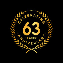 Naklejka premium 63 years design template. 63rd vector and illustration.