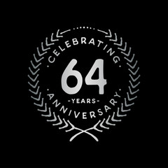 64 years design template. 64th vector and illustration.