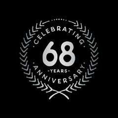 68 years design template. 68th vector and illustration.