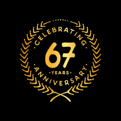67 years design template. 67th vector and illustration.