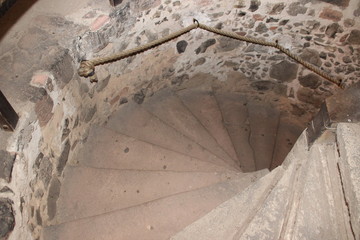 Spiral staircase in a knight's castle 