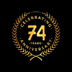 74 years design template. 74th vector and illustration.