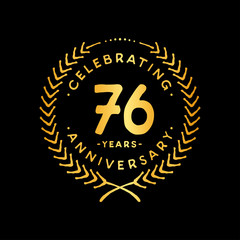 Fototapeta premium 76 years design template. 76th vector and illustration.