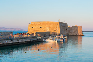 Fototapeta na wymiar Day foto of Koules fortress in Heraklion city, Crete