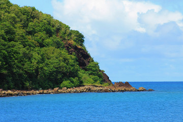 Fototapeta premium View of the coastline, St. Lucia, West Indies