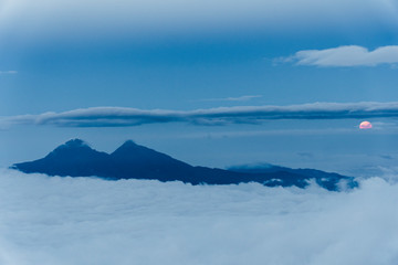 full moon with mountains