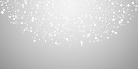 White dots Christmas background. Subtle flying sno