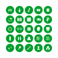 Set of web icons. Social, creation and bussiness icons in a circle on white isolated background.