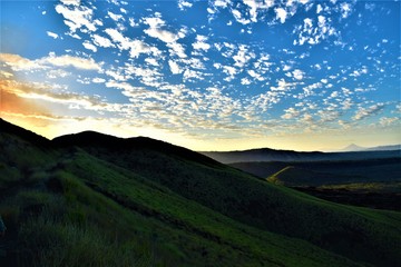 sunset in the mountains