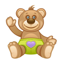 Funny bear on a white background